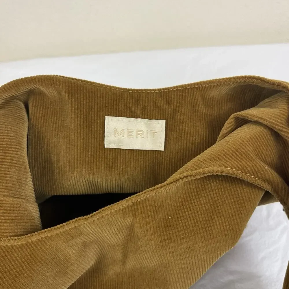 MERIT Signature Bag Brown Corduroy Knotted Cosmetic Makeup Pouch Knot Bag Beauty